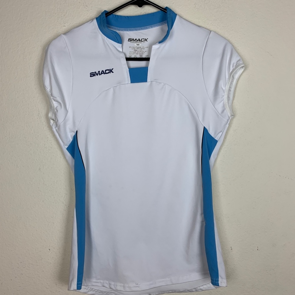 Smack- White & Blue Exercise Top size Medi…